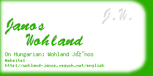 janos wohland business card